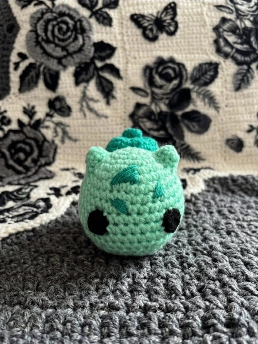 Crocheted 🧶 Bulbasaur-Inspired Plush in Mint & Teal